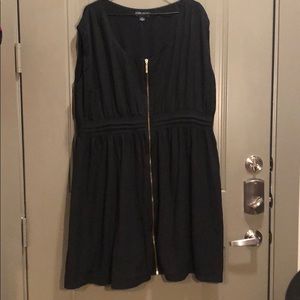 Forever21+ Sleeveless Gold Zippered Dress Black 3X